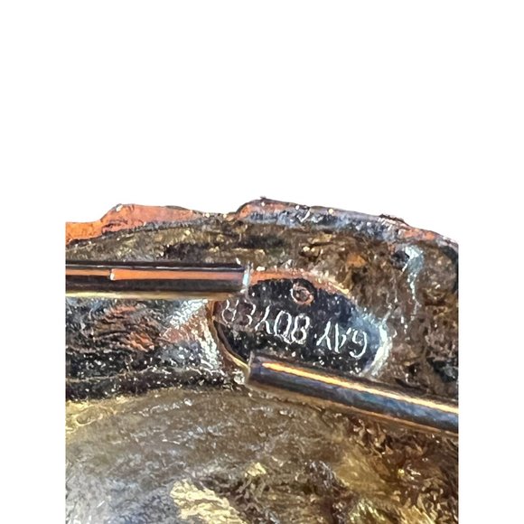 Vintage 1980s Gay Boyer Gold Tone Lion Scarf Pendant Set Of 2 Accessory - Picture 5 of 6